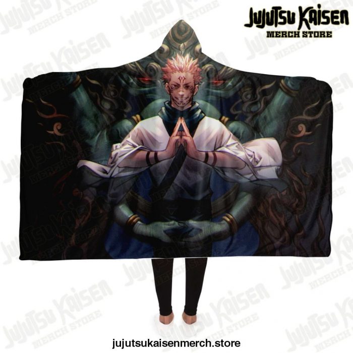 Jujutsu Kaisen Sukuna Hooded Blanket Adult / Premium Sherpa - Aop