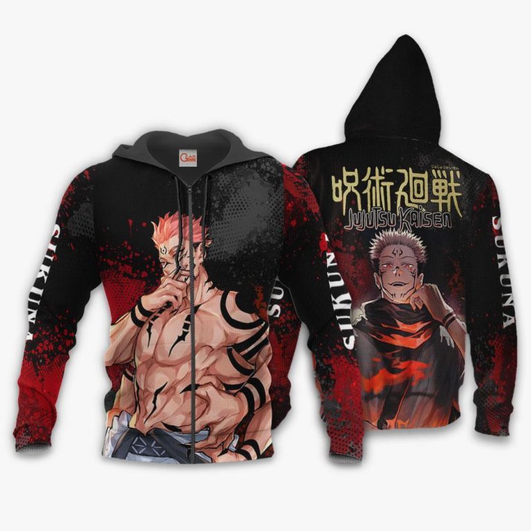 Jujutsu Kaisen Sukuna Zipper Hoodie - Jujutsu Kaisen Merch Store