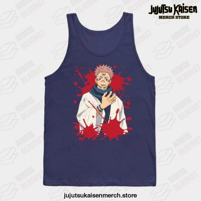 Jujutsu Kaisen Anime - Sukuna Tank Top Navy Blue / S