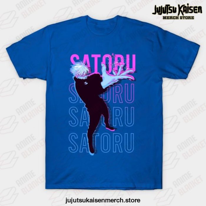 Satoru Gojo Text Street Retro 80S T-Shirt Blue / S