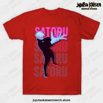Satoru Gojo Text Street Retro 80S T-Shirt Red / S