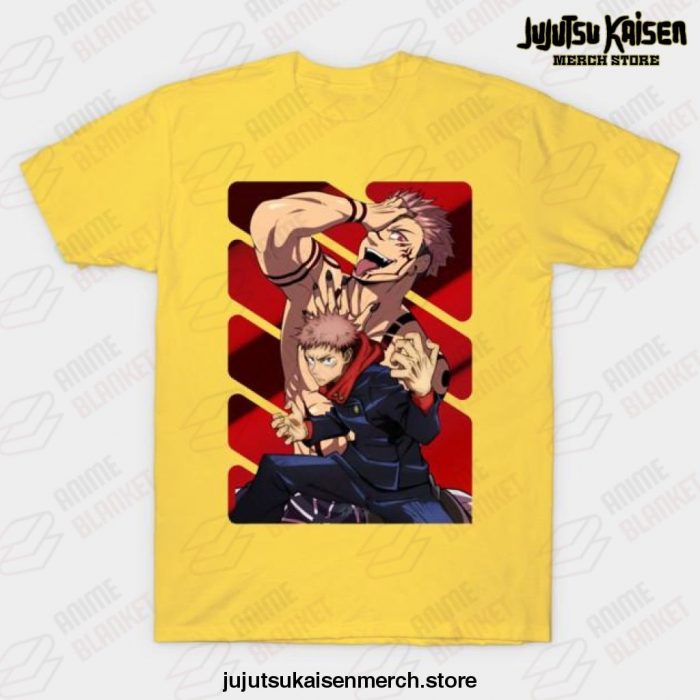 Sukuna Vs Yuri Itadori Jujutsu Kaisen T-Shirt Yellow / S