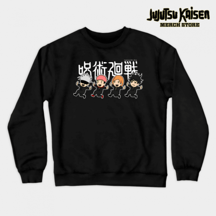 Jujutsu Kaisen Chibi Character Crewneck Sweatshirt Black / S