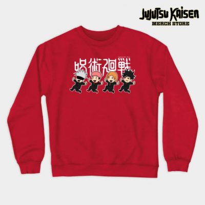 Jujutsu Kaisen Chibi Character Crewneck Sweatshirt Red / S